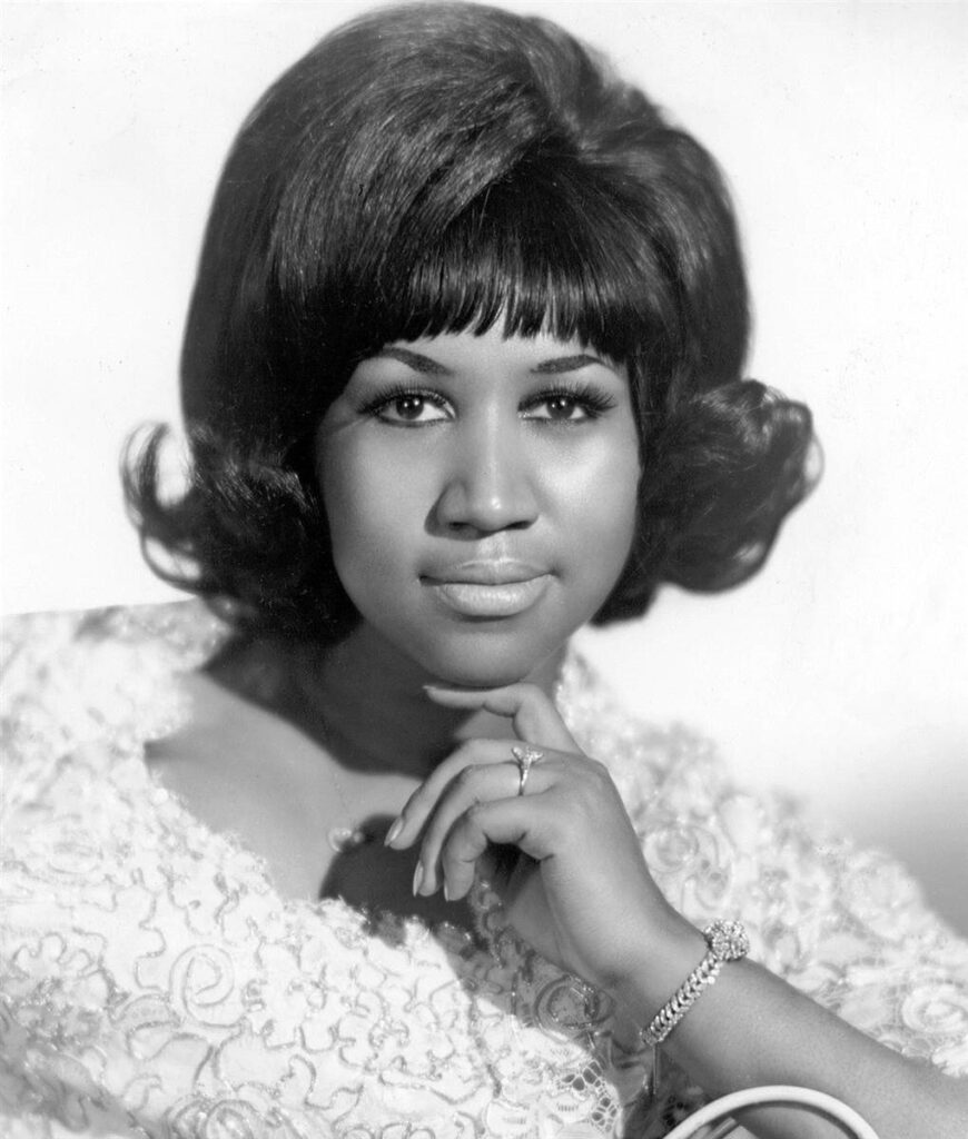 Portrait of Aretha Franklin.