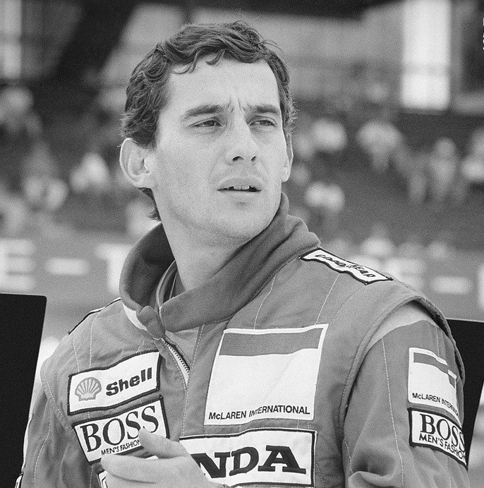Portrait of Ayrton Senna.