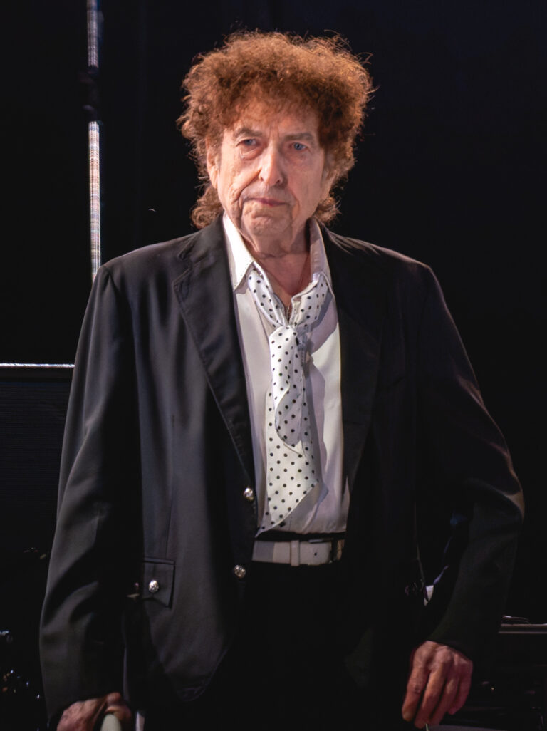 Portrait of Bob Dylan performing in Kilkenny in 2019.