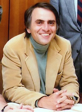 Portrait of Carl Sagan.