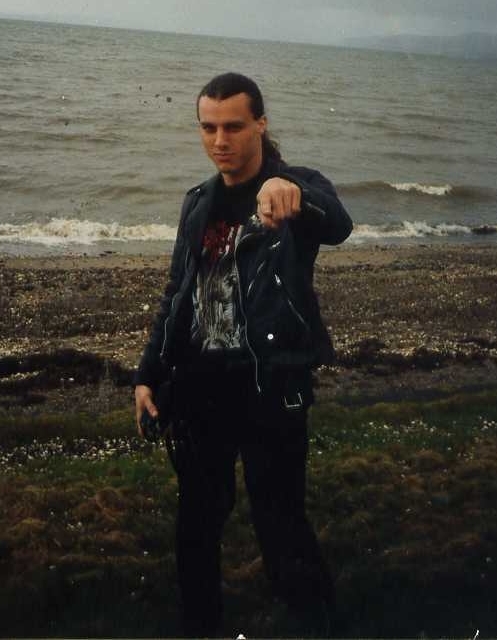 Portrait of Chuck Schuldiner.