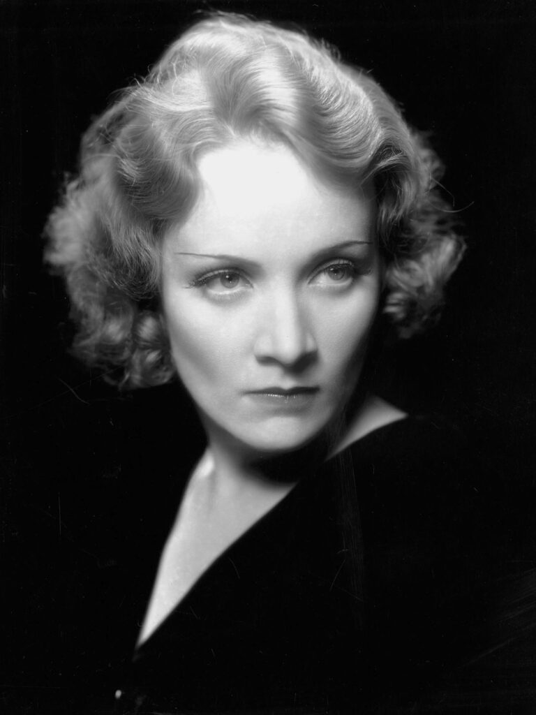 Portrait of Marlene Dietrich.