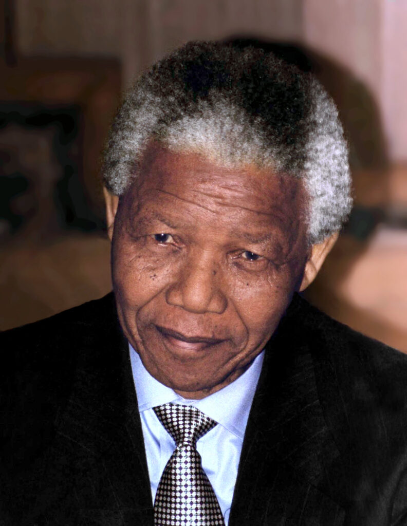 Portrait of Nelson Mandela.